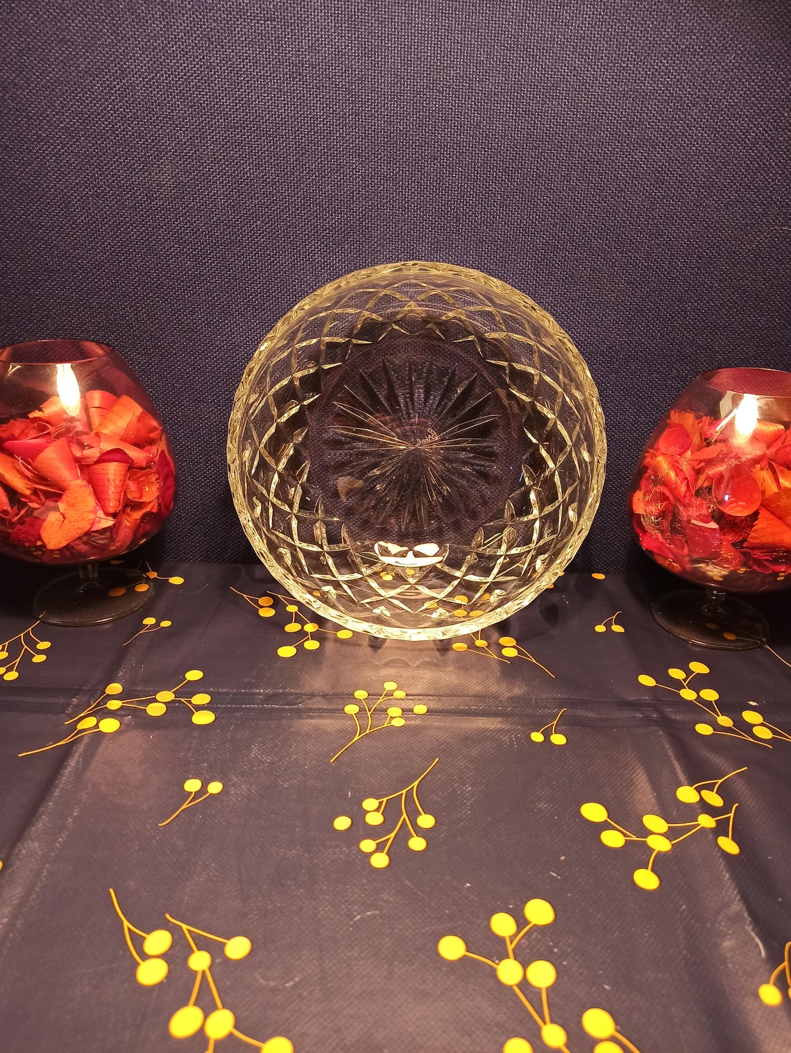 Leaded Crystal Cut Glass Fruit Bowl. Etsy