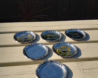 Vintage Inox Stainless Steel 18/8 Coasters. Mostly Italian. All Very Good Condition.