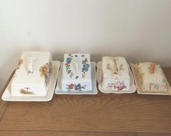 Vintage Butter Dishes and Cheese Dishes.
