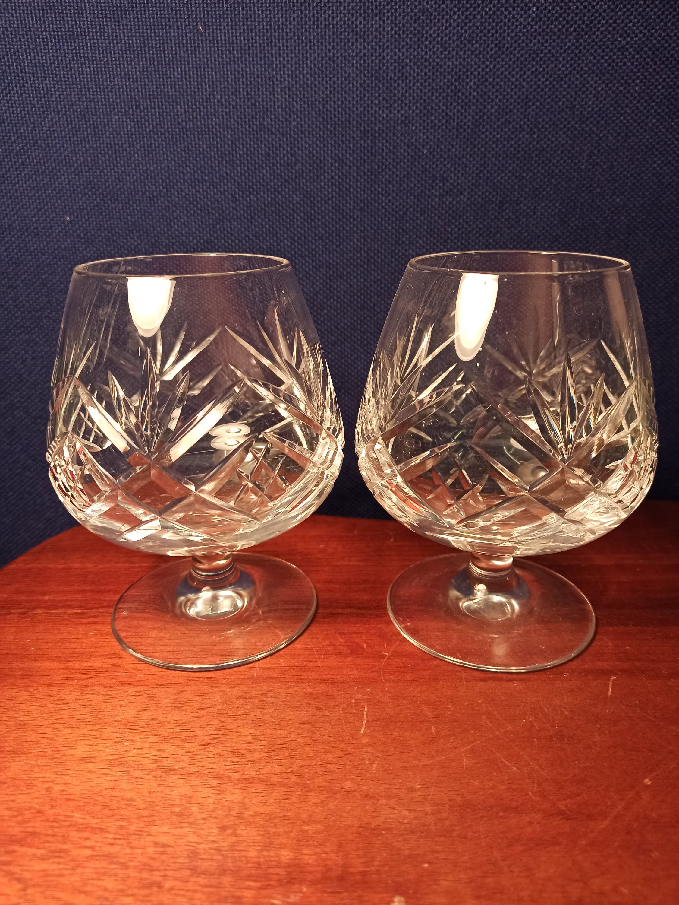 Vintage Pair of Lead Crystal Brandy Glasses. Excellent Etsy