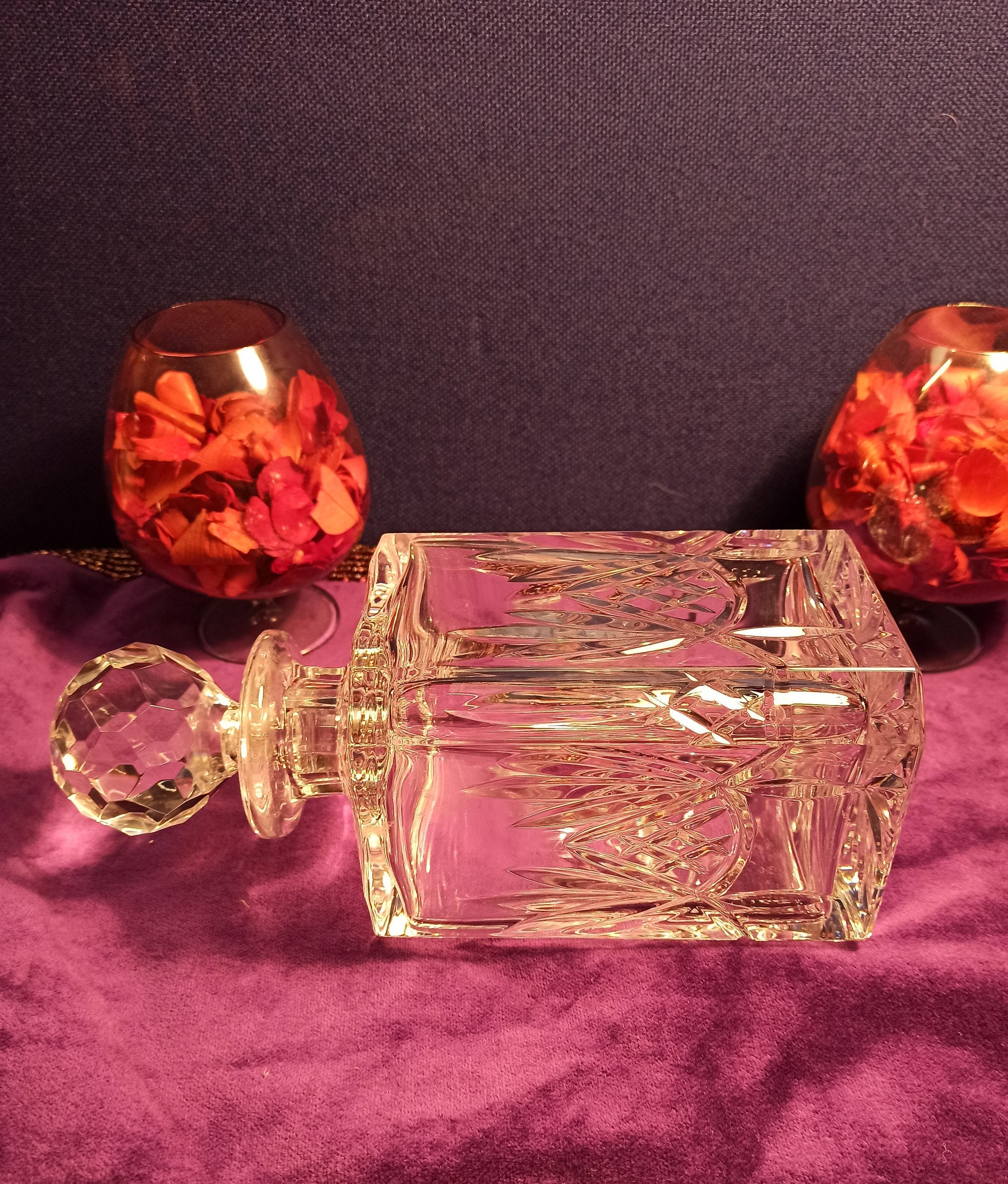 Lead Crystal Cut Glass Decanter. Excellent Condition. Etsy