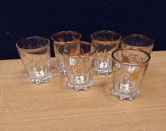 Ensemble vintage de six verres à liqueur dans une boîte d'origine - Canada