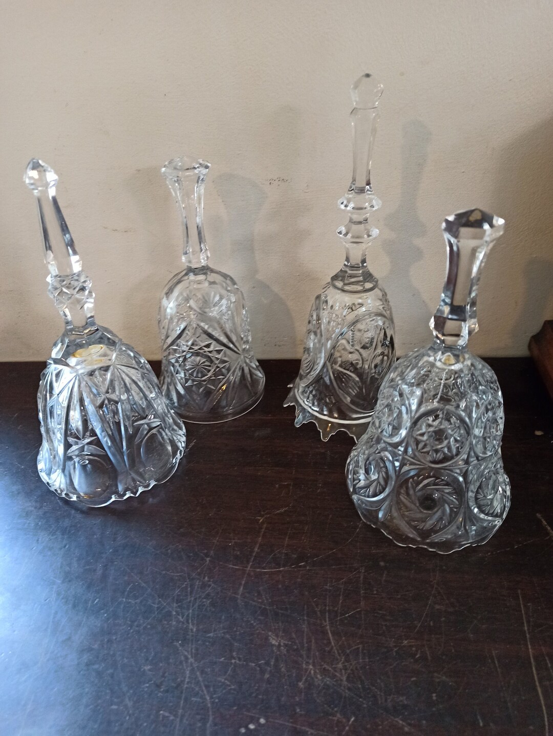 Glass Bells. 4 Vintage Lead Crystal Glass Bells. Very Good Etsy