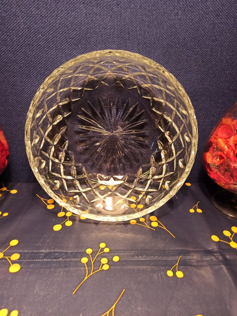 Leaded Crystal Cut Glass Fruit Bowl. Etsy UK