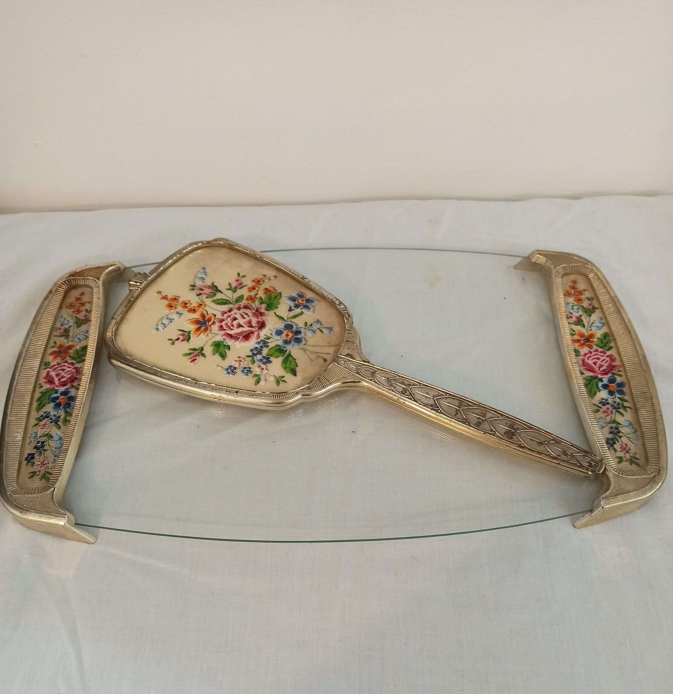 Dressing Table Glass Vanity Tray With Hand Held Mirror. Etsy Ireland