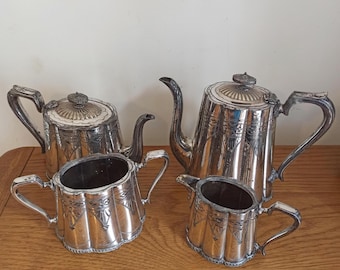 EPBM  4 Piece Teaset. Water Pot, Teapot, Milk Jug and Sugar Bowl.