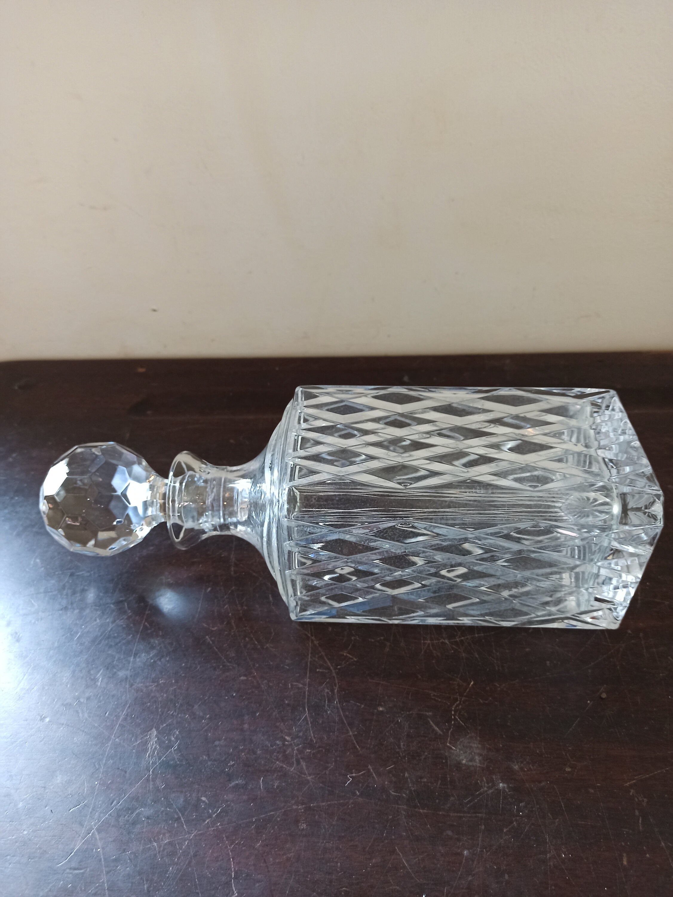Vintage Crystal Square Decanter. Excellent Condition. Etsy Canada