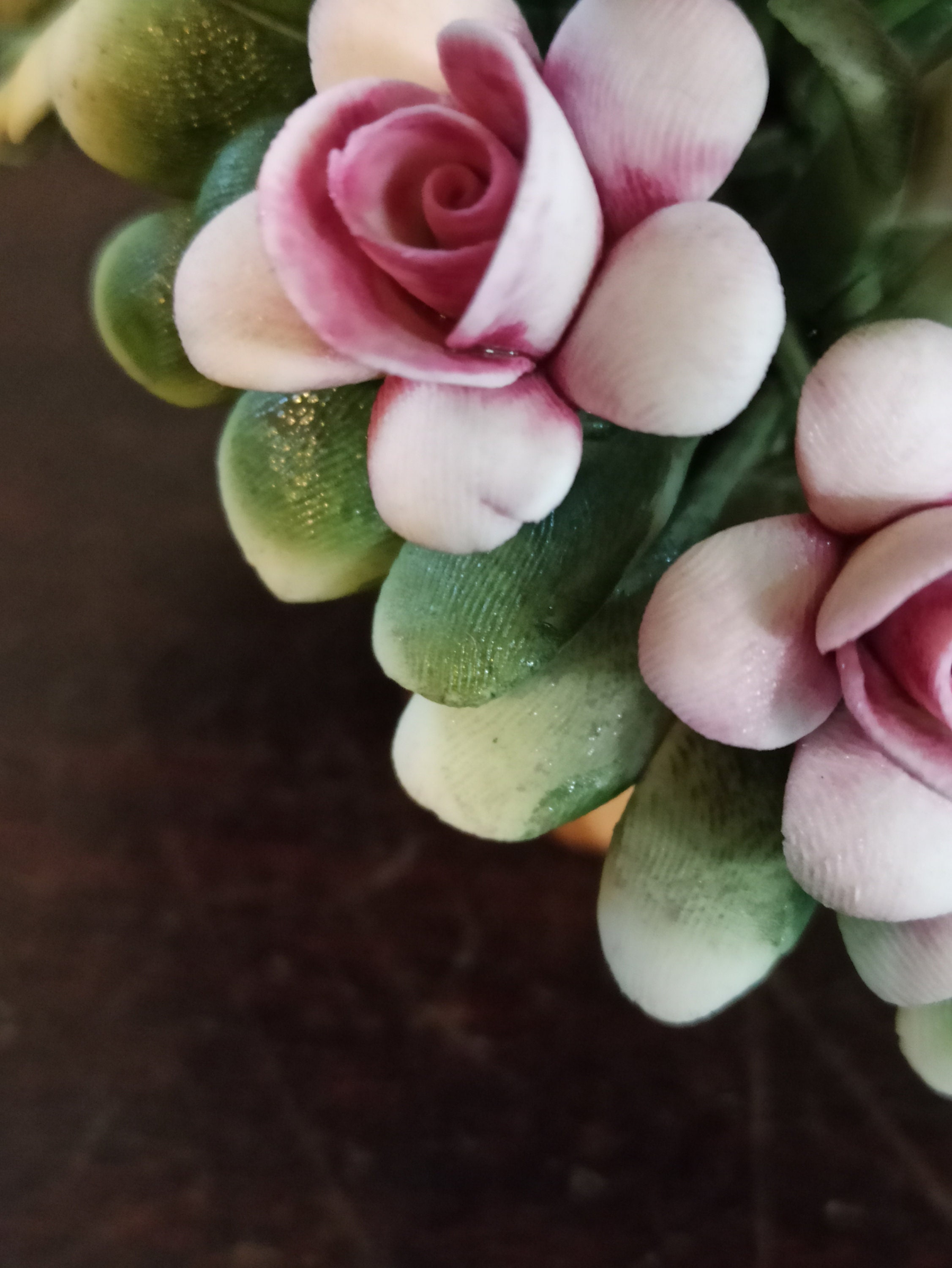 Capodimonte Porcelain Flower Basket Ornaments X 2. Etsy