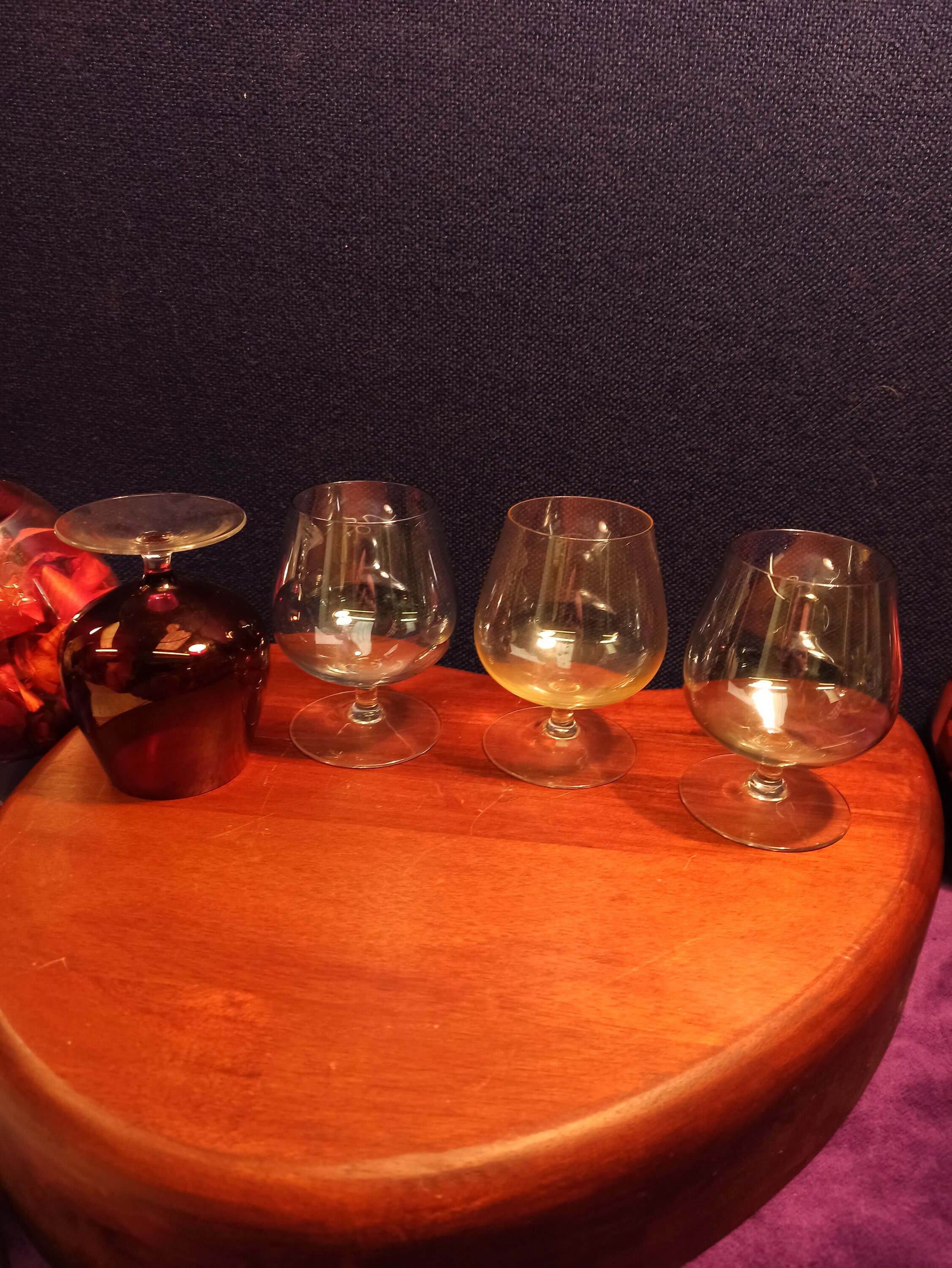 Set of 4 Small Tinted Brandy Glasses. Good Condition. Etsy