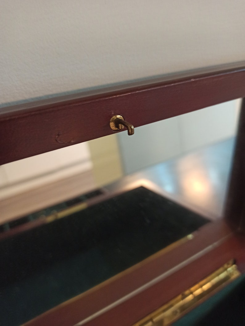 Wooden Jewellery Box With Costume Jewellery. Good Condition. Vintage