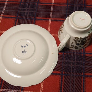 8 Piece Floral Cup and Saucer Tea Set - Peacock and Butterfly Motif ...