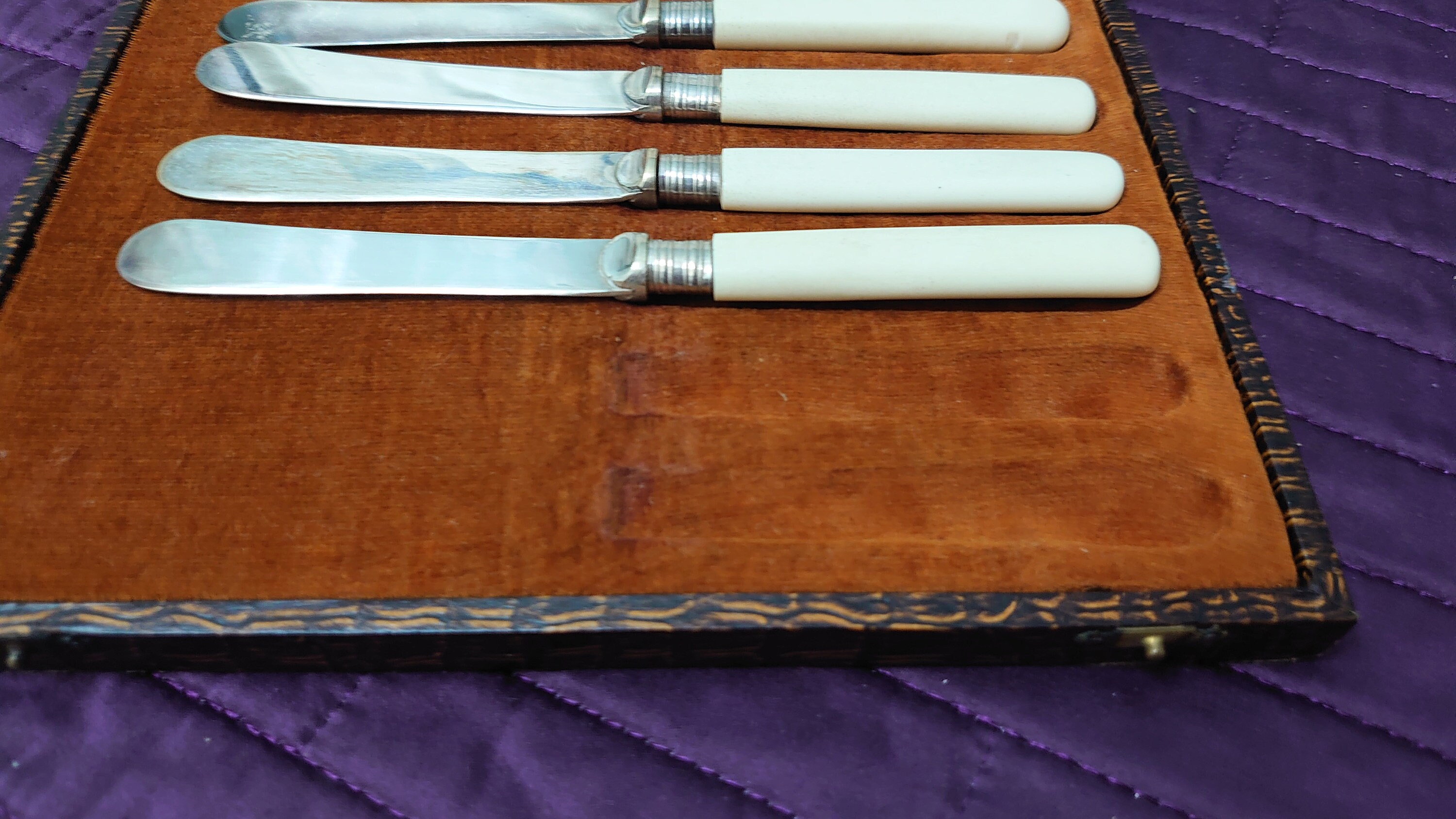 Boxed Set of Six Silverplated Dessert or Butter Knives Brown Etsy UK