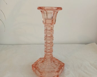 Vintage Single Glass Candlestick. Very Good Condition.