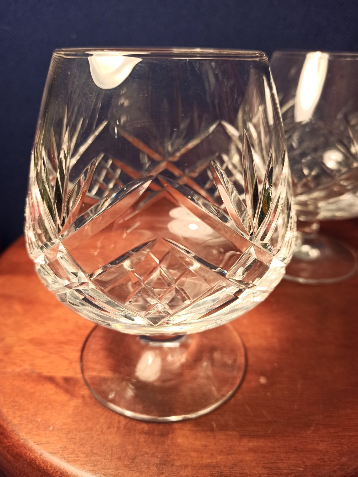 Vintage Pair of Lead Crystal Brandy Glasses. Excellent Etsy