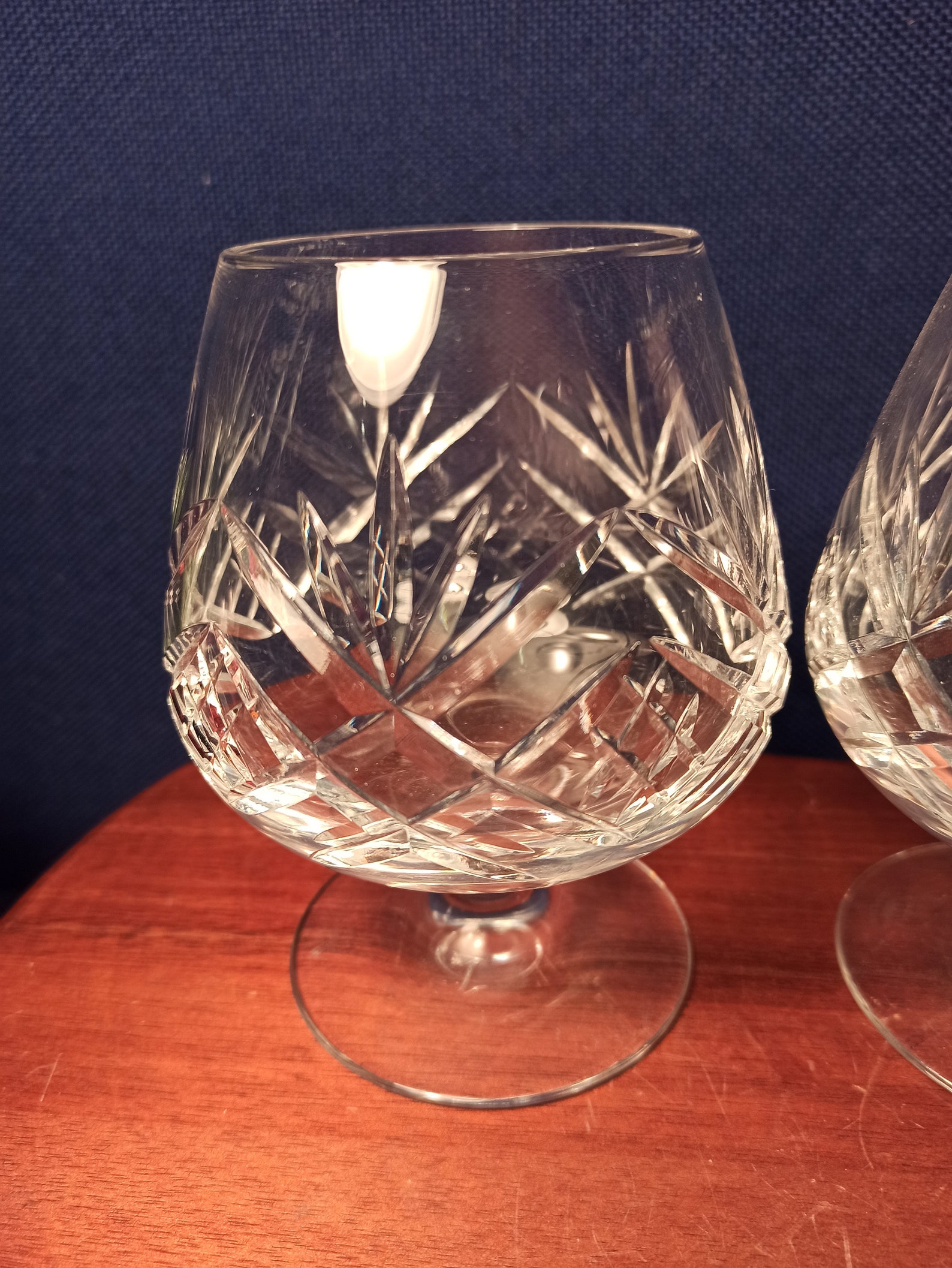 Vintage Pair of Lead Crystal Brandy Glasses. Excellent Etsy