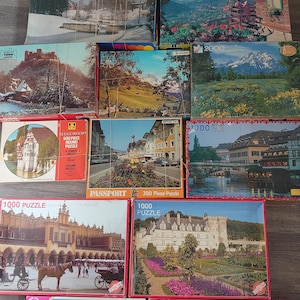 Selection of 12 Vintage European Countryside Scene Jigsaws