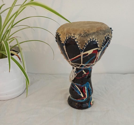 Decorative / Ornamental Bongo Style Drum. Good Overall Condition.