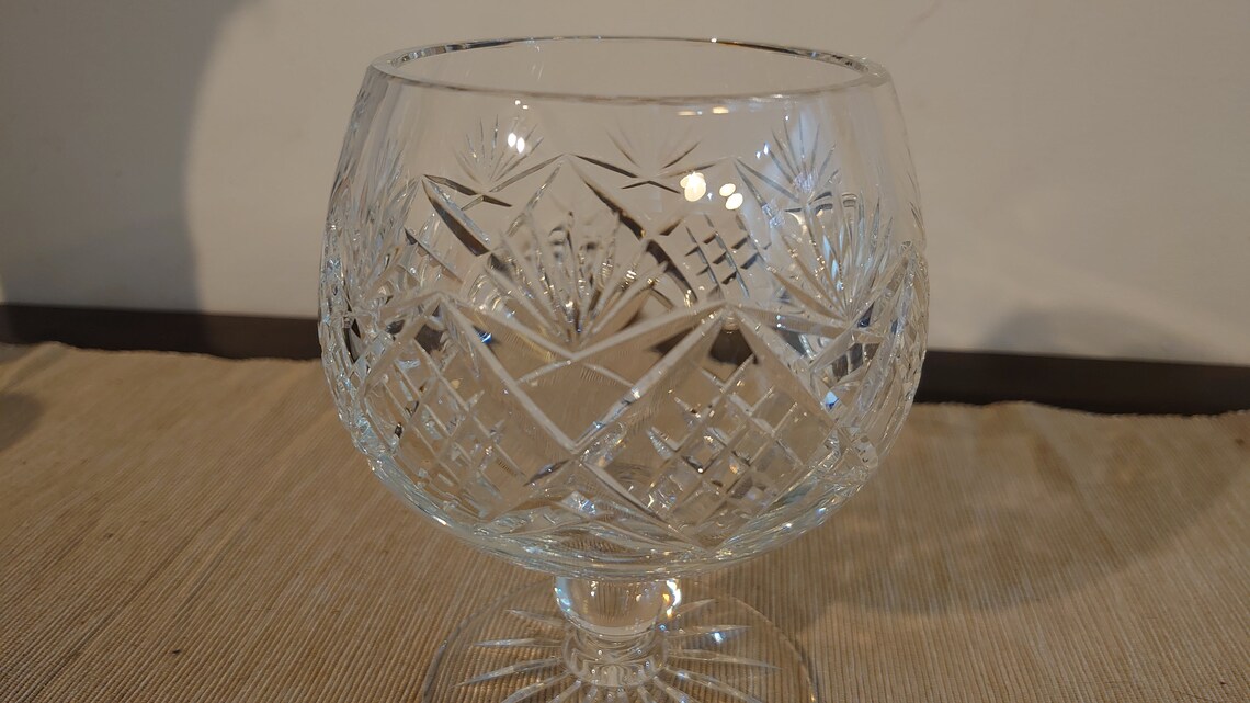 Large Lead Crystal Brandy Glass/vase Very Large and Heavy Etsy