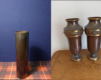 Vintage Metal Trench Art Vases - Enamelled Looks, Various Styles