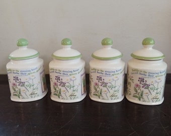 Vintage Boots Herbs And Spices Storage Jars By Judith Glover.