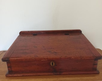 Wooden Antique Writing Slope. Good Condition. Made around the late 1800s to early 1900s.