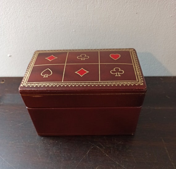 Vintage Playing Card Box Storage Including 2 Packs of Cards. Etsy
