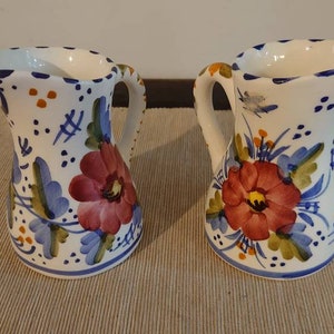 Two Small Decorative Jugs / Vases - Iberian or Italian - 10.5cm high