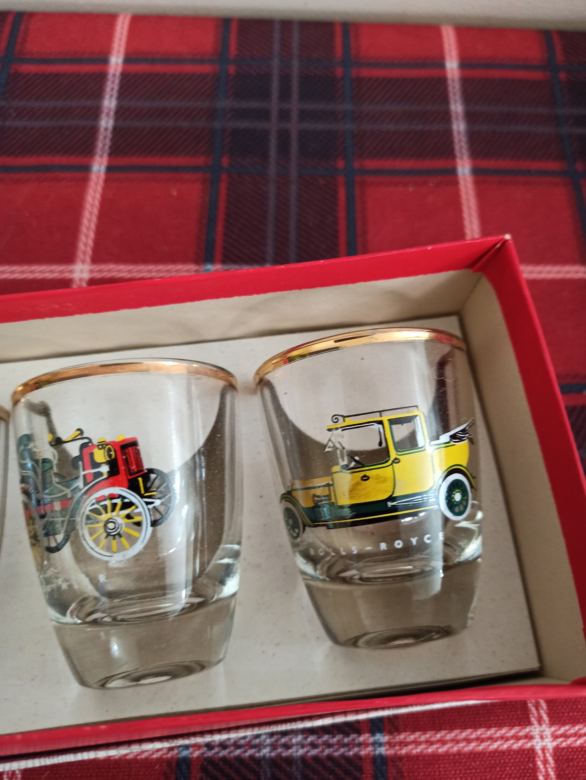 Set of 6 Vintage Shot Glasses. Classic Cars Designs. Excellent Etsy