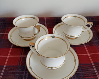 Art Deco Paragon Fine Bone China Teacups And Saucers. Very Good Condition.