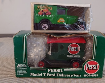 Two Model Cars from Days Gone By. Persil Van and Rowntrees truck. Still in Box