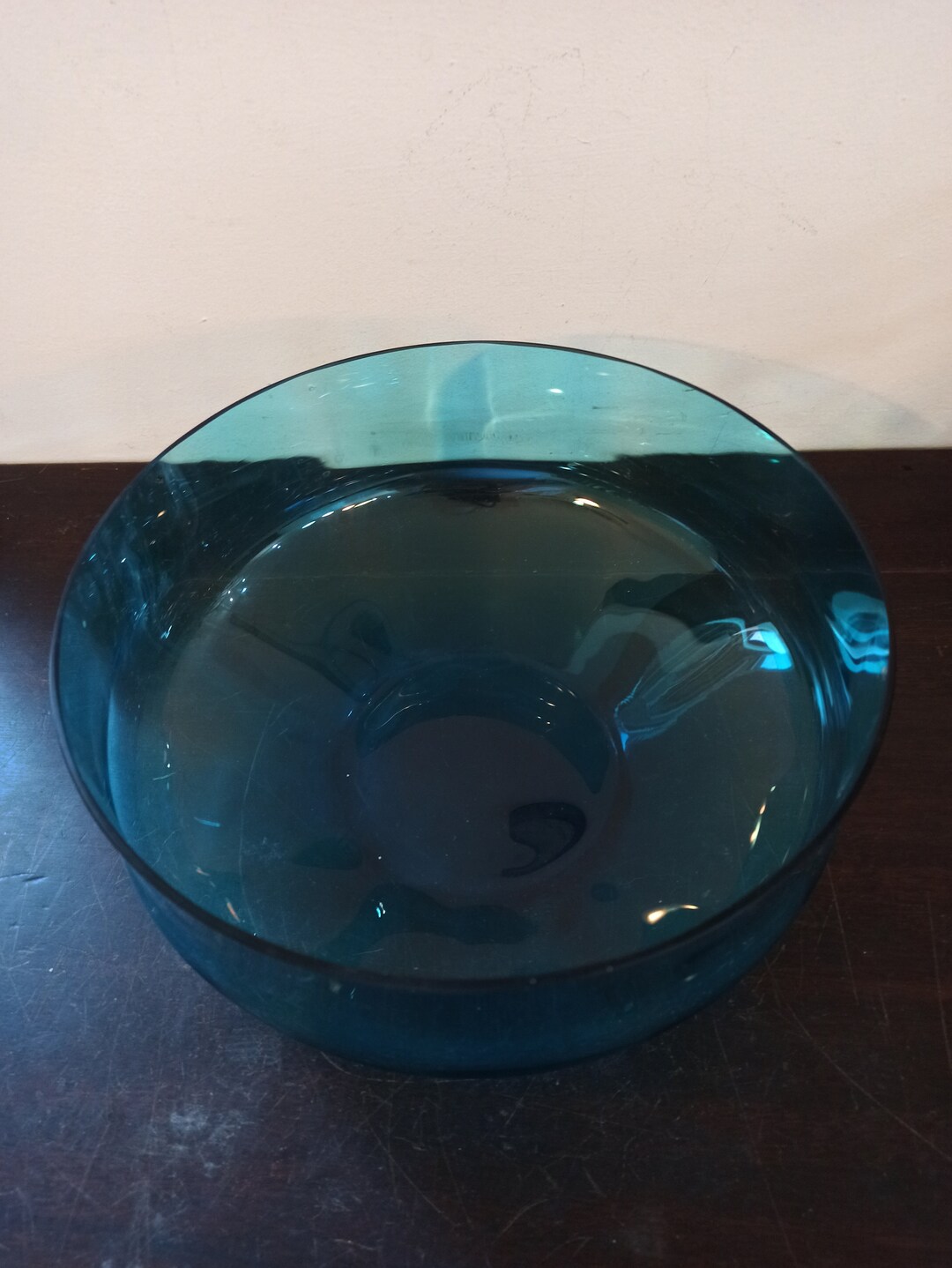 Blue Glass Serving Bowl / Fruit Bowl. Etsy