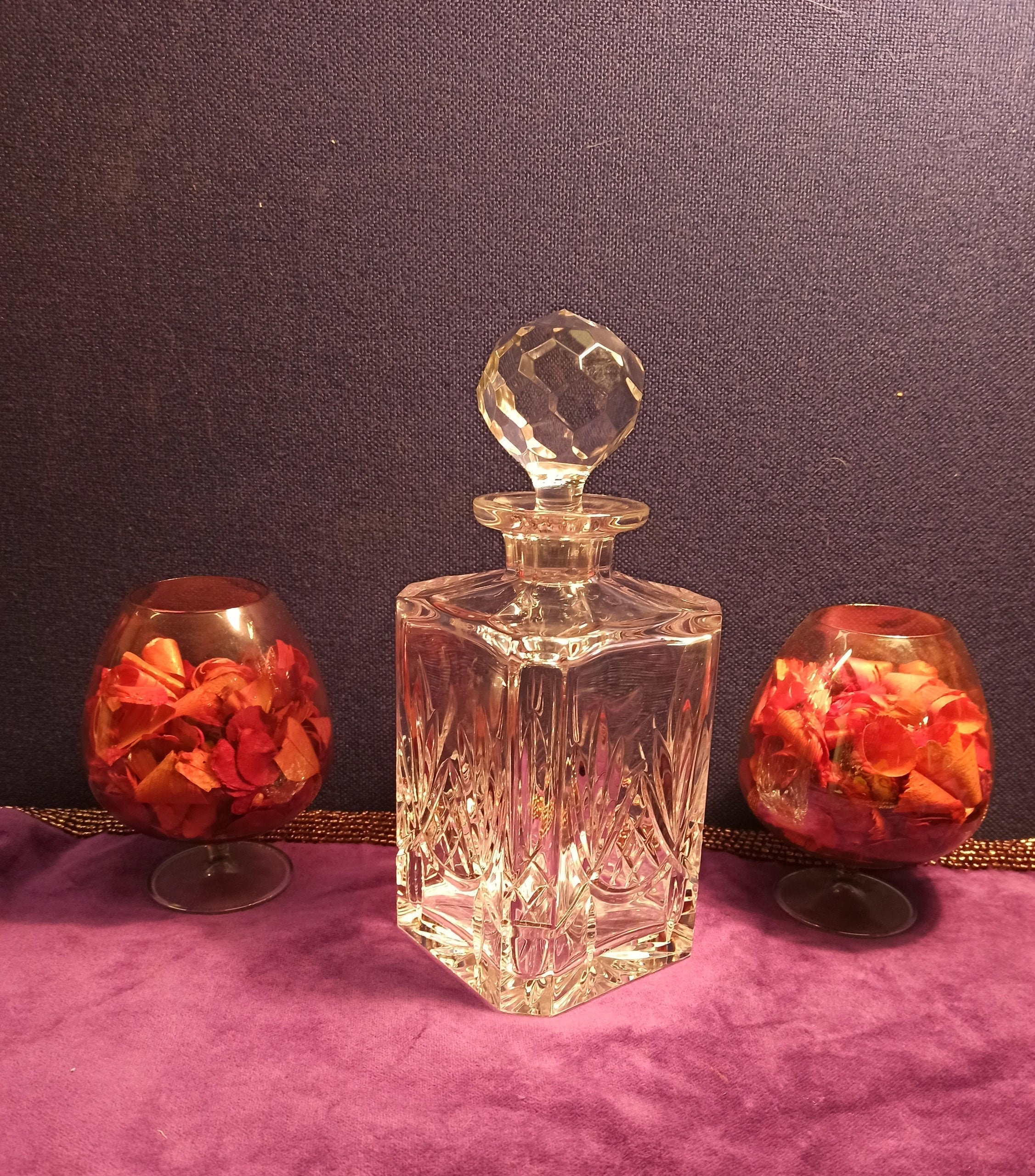 Lead Crystal Cut Glass Decanter. Excellent Condition. Etsy