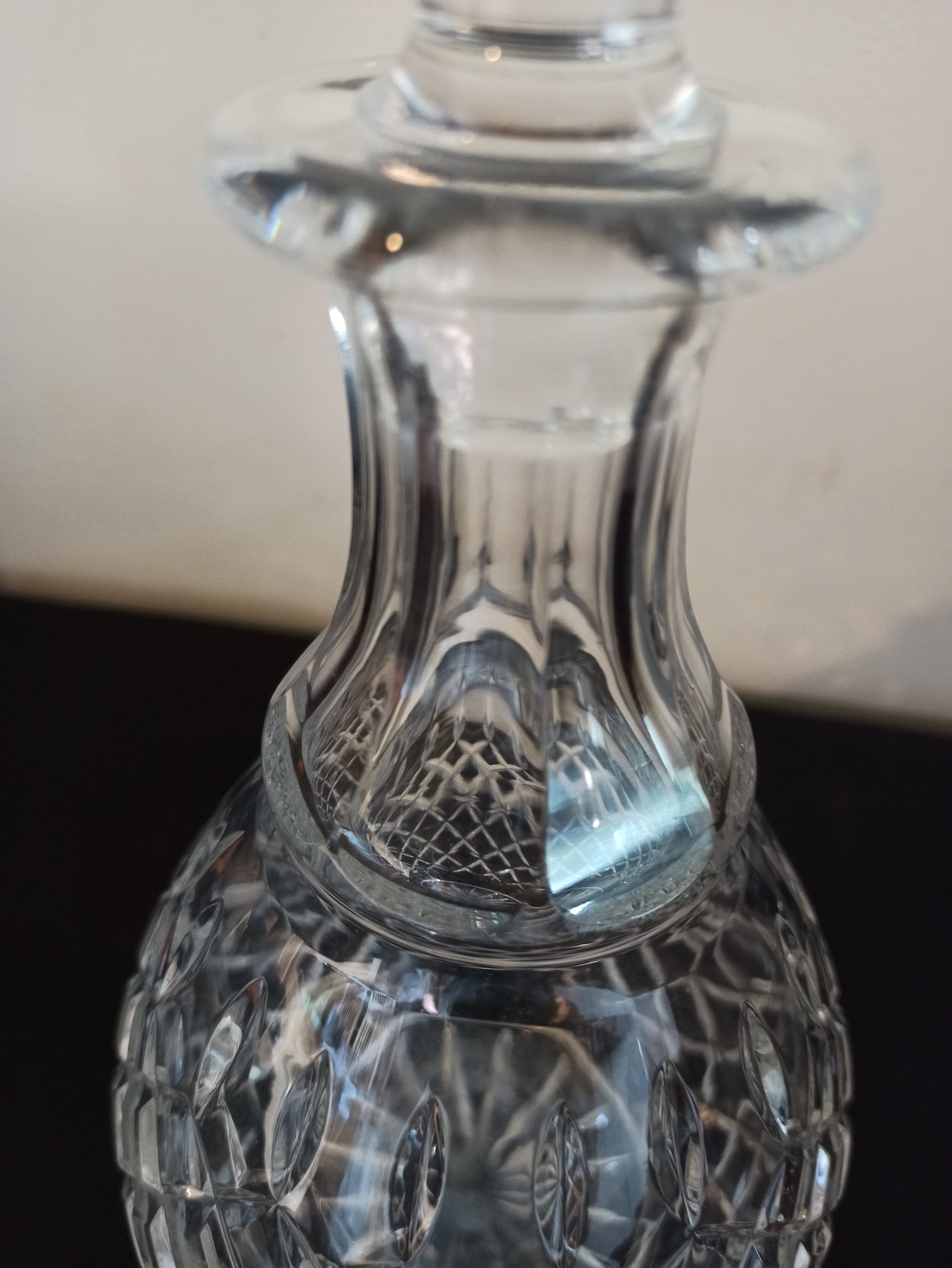 Vintage Handcut Lead Crystal Brandy Decanter With Stopper 10.25 by