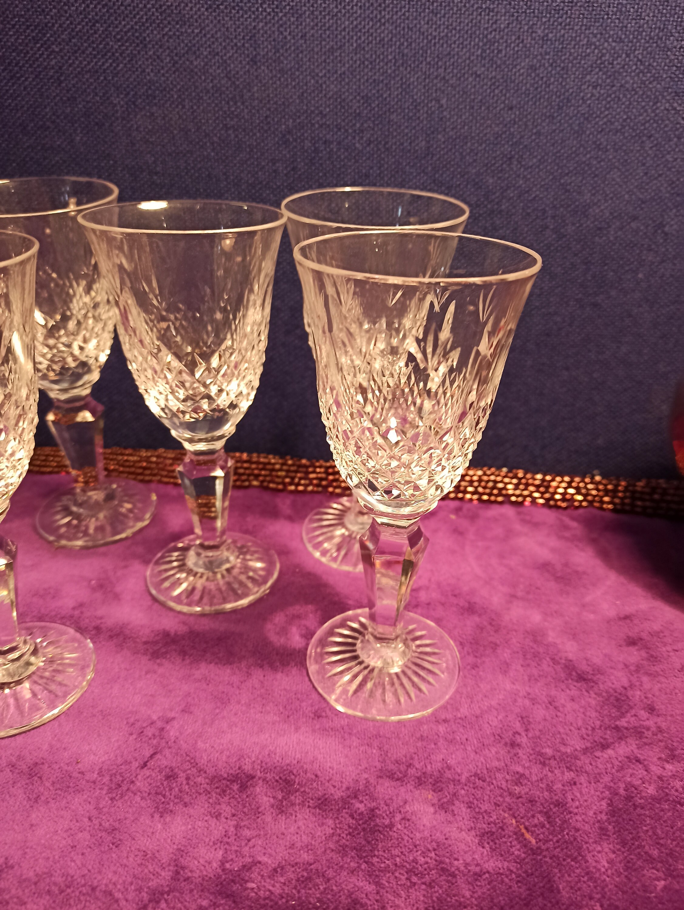 Set of 6 Liqueur Cordial Stem Glasses. Star Cut Base Design. Etsy UK