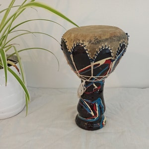 Decorative / Ornamental Bongo Style Drum. Good Overall Condition.