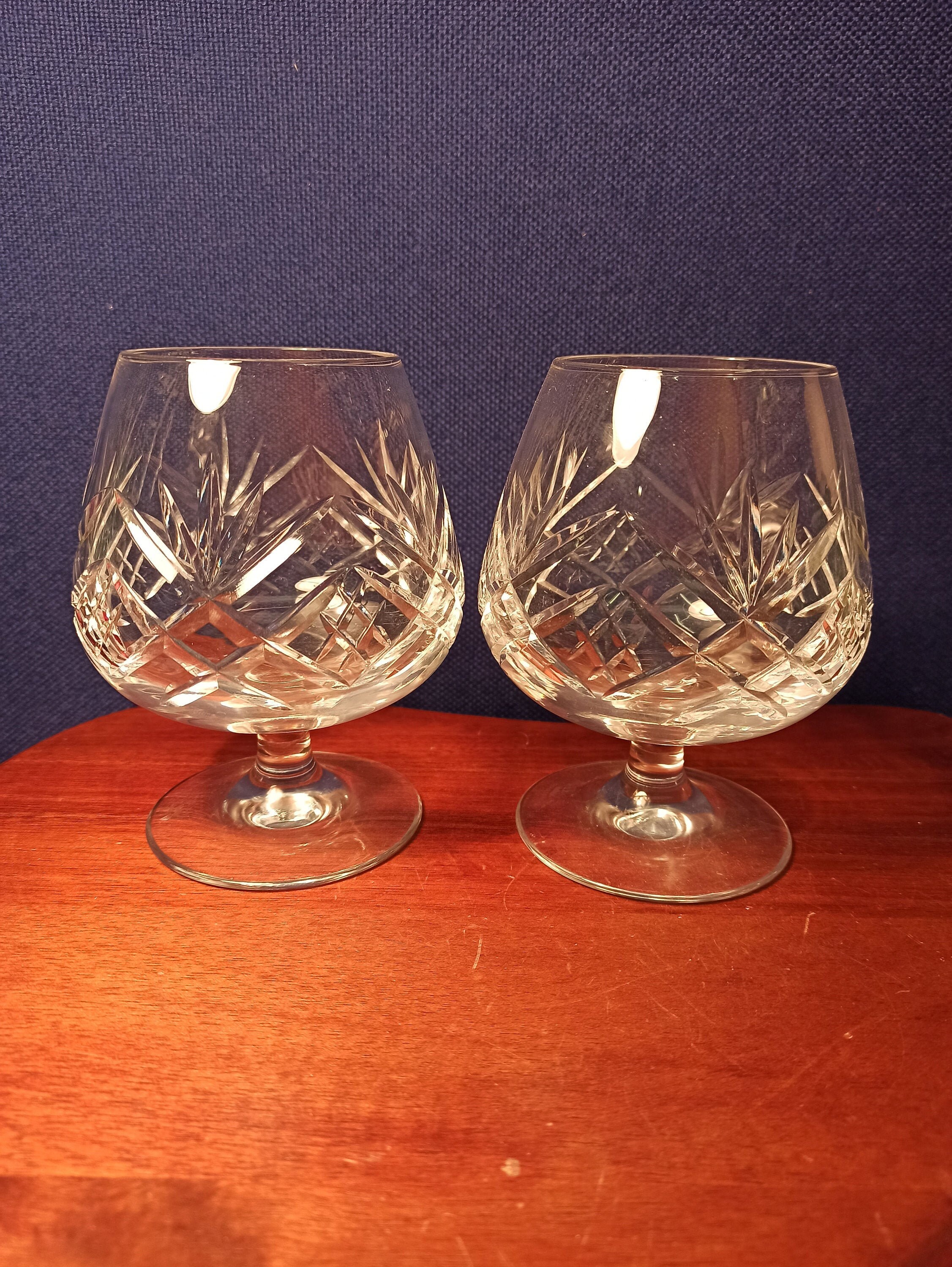 Vintage Pair of Lead Crystal Brandy Glasses. Excellent Etsy