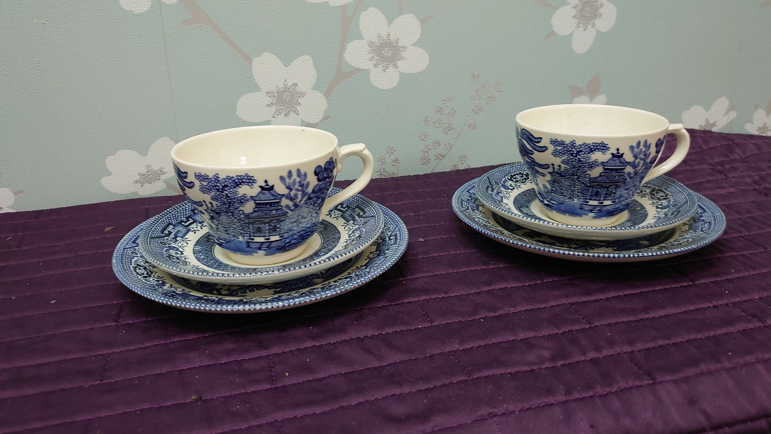 Ringtons Tea Ltd Six Piece Tea Set 2 Blue and White Trios of - Etsy