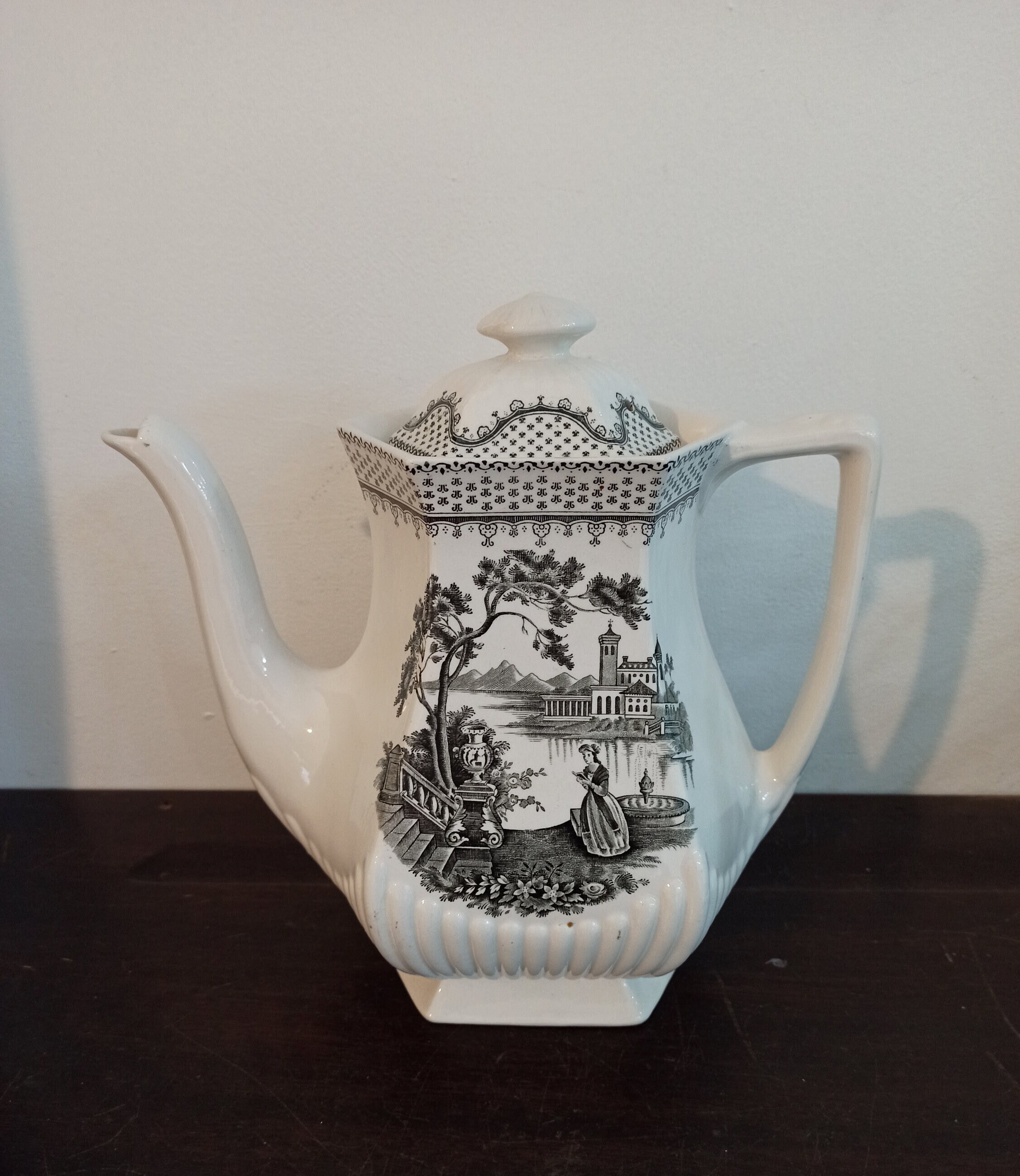 Vintage Teapot 'Minuet' Wm. Adams & Sons. Ironstone.