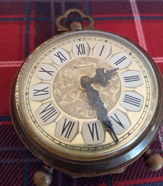 Vintage German 'blessing' Alarm Clock. in the Style of A Pocket