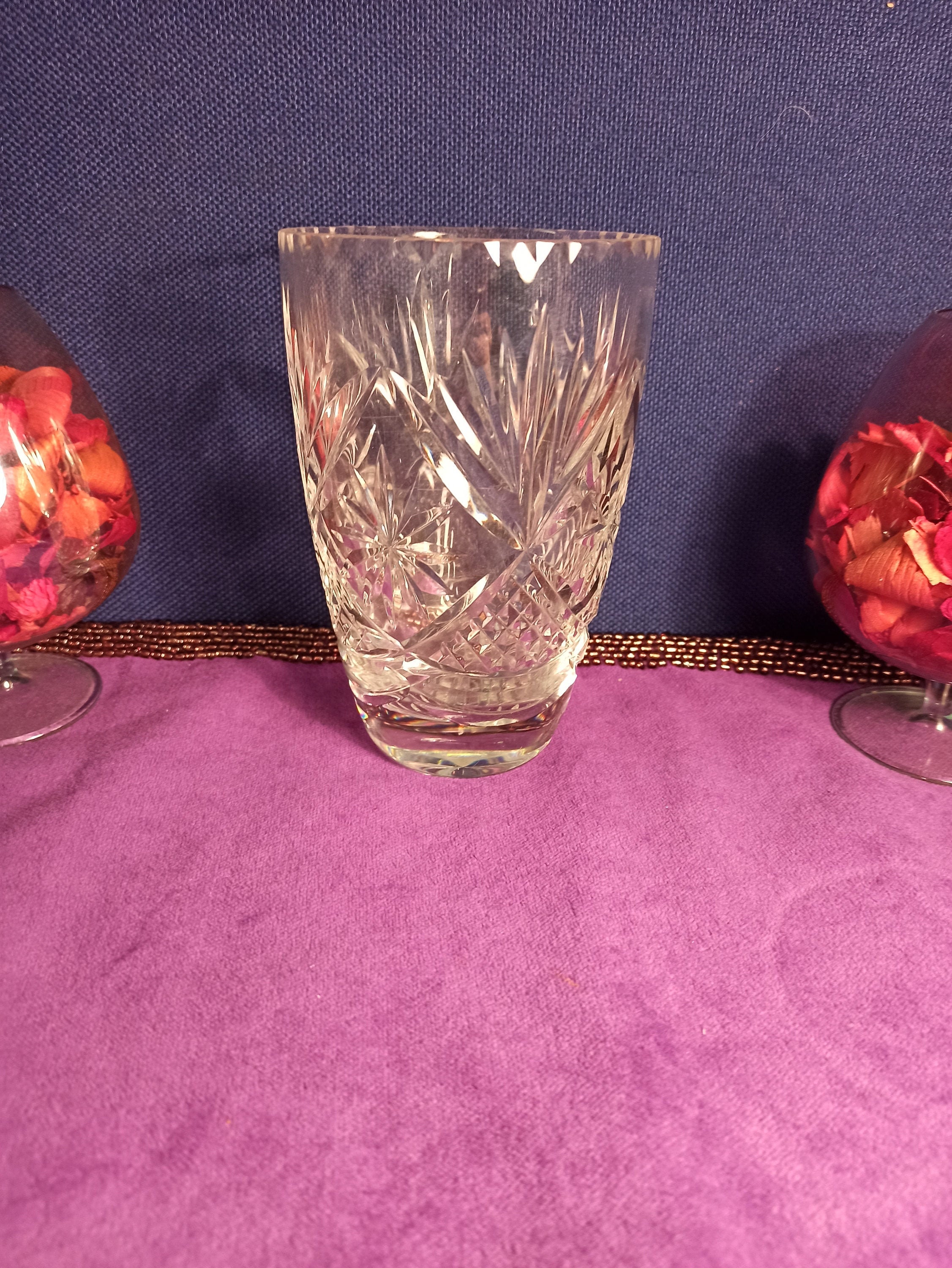 Cut Glass Bird Vase Etsy UK