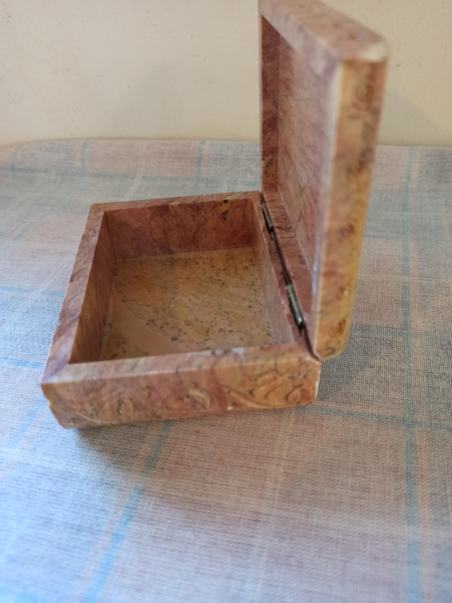 Carved Stone Trinket / Jewellery Box With Hinged Lid. Carved Etsy