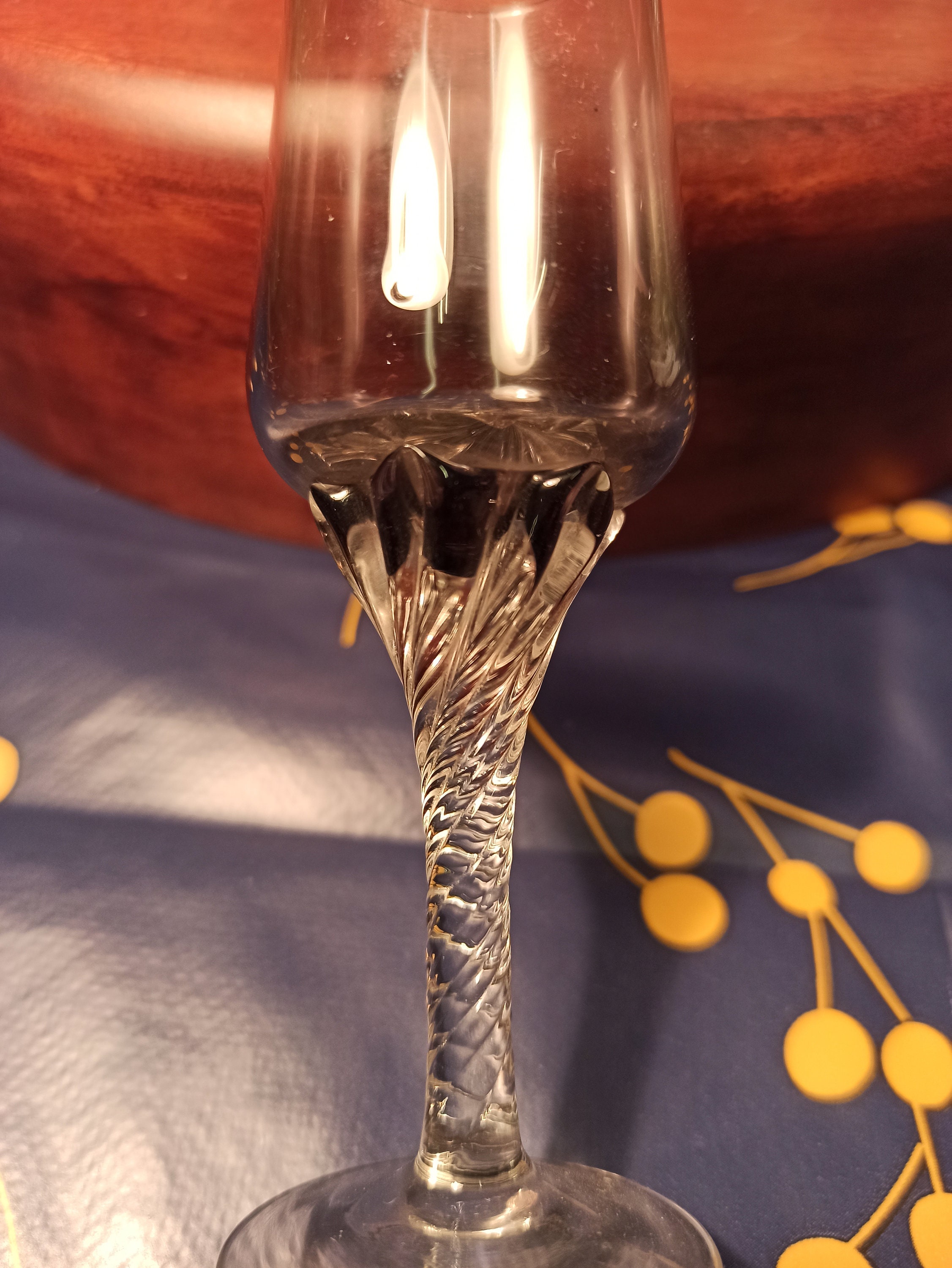 Set of 8 Liqueur / Sherry Glasses. Barley Twist Stem. Various Etsy