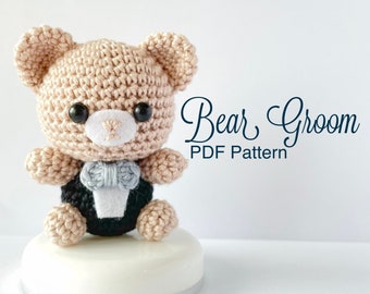 Crochet Pattern : Bear Groom Amigurumi PDF Pattern