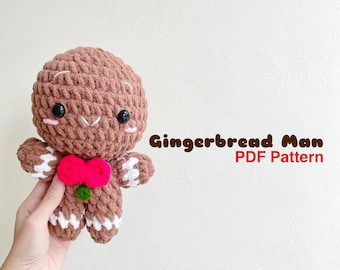 Crochet Pattern : Gingerbread Man Amigurumi PDF Pattern