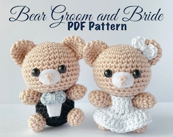 Crochet Pattern : Bear Groom and Bride Amigurumi PDF Pattern