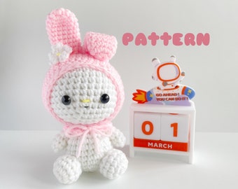 Crochet Pattern : Pink Bunny Amigurumi PDF Pattern