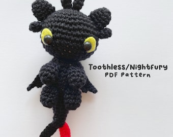 Crochet Pattern : Black Dragon Amigurumi PDF Pattern