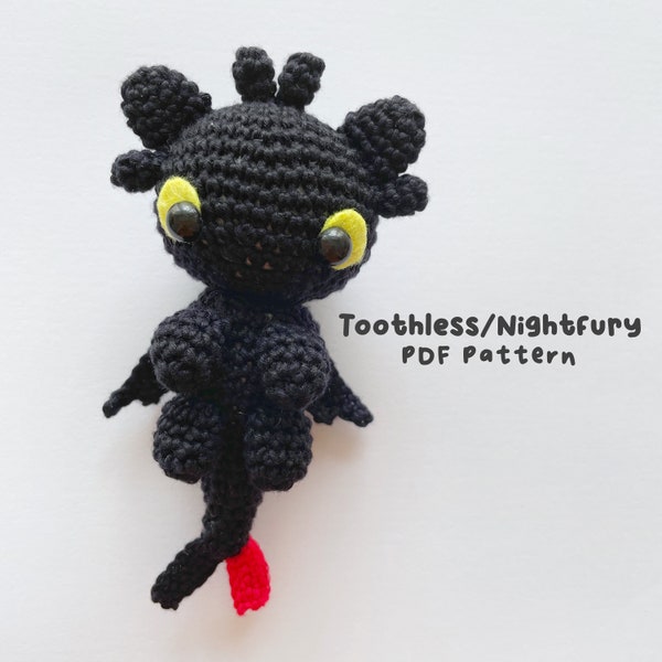 Crochet Pattern : Black Dragon Amigurumi PDF Pattern