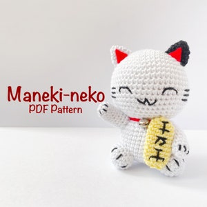 Crochet Pattern : Maneki-neko (Lucky Cat) Amigurumi PDF Pattern