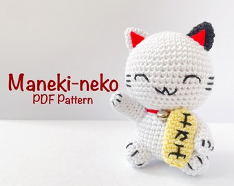 かぎ針編みパターン：招き猫あみぐるみPDFパターン - Etsy 日本
